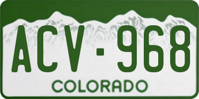 CO license plate ACV968