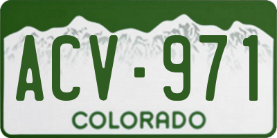 CO license plate ACV971
