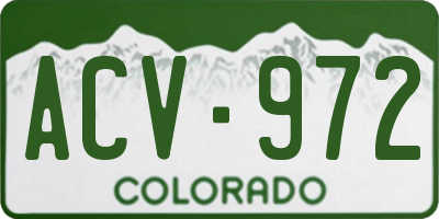 CO license plate ACV972
