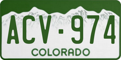 CO license plate ACV974