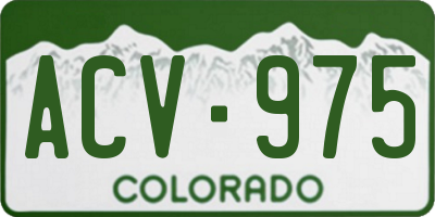 CO license plate ACV975