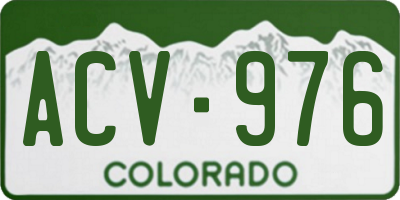 CO license plate ACV976