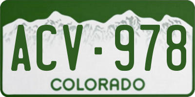 CO license plate ACV978