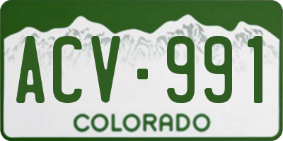 CO license plate ACV991
