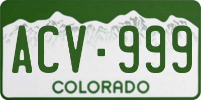 CO license plate ACV999
