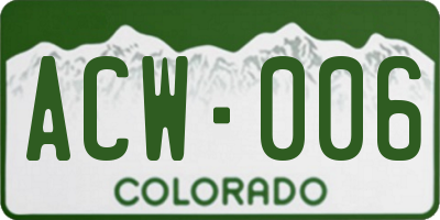 CO license plate ACW006