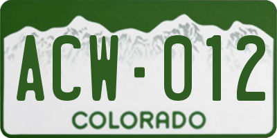 CO license plate ACW012