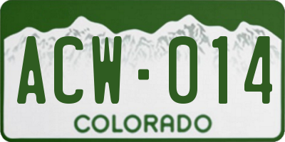 CO license plate ACW014