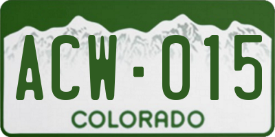 CO license plate ACW015