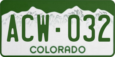 CO license plate ACW032