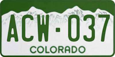 CO license plate ACW037