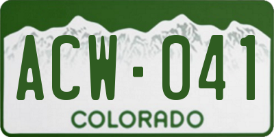 CO license plate ACW041