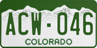 CO license plate ACW046