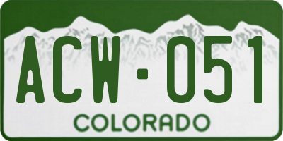 CO license plate ACW051
