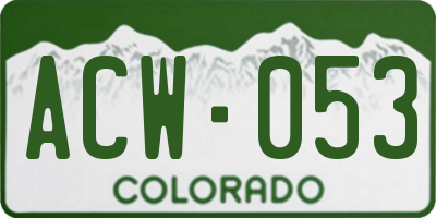 CO license plate ACW053