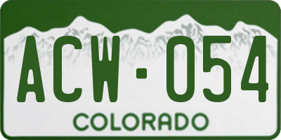 CO license plate ACW054