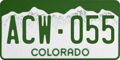 CO license plate ACW055