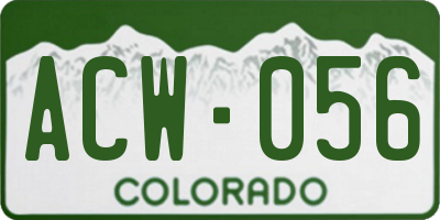 CO license plate ACW056