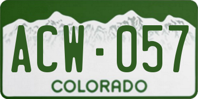 CO license plate ACW057