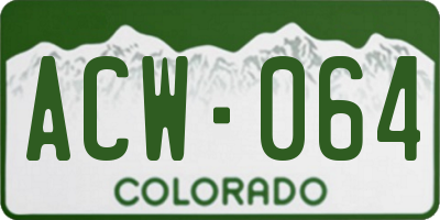 CO license plate ACW064