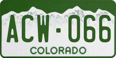 CO license plate ACW066