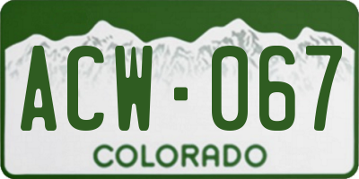 CO license plate ACW067
