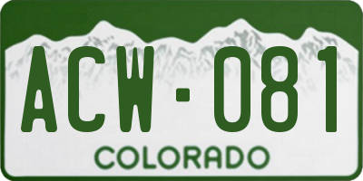 CO license plate ACW081