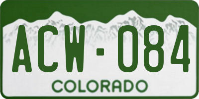CO license plate ACW084