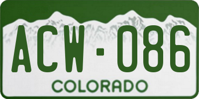 CO license plate ACW086