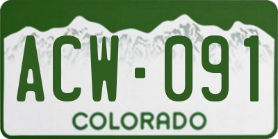 CO license plate ACW091