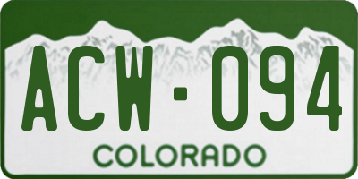CO license plate ACW094