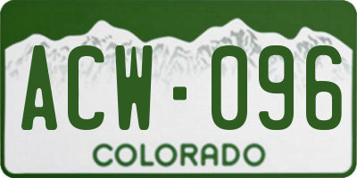 CO license plate ACW096