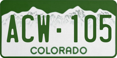 CO license plate ACW105