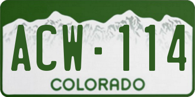 CO license plate ACW114