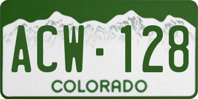 CO license plate ACW128