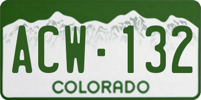 CO license plate ACW132