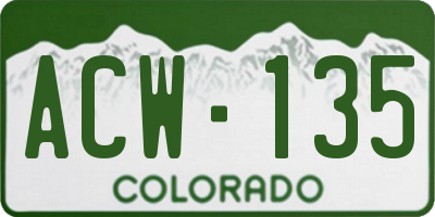 CO license plate ACW135