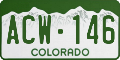 CO license plate ACW146