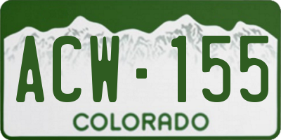 CO license plate ACW155
