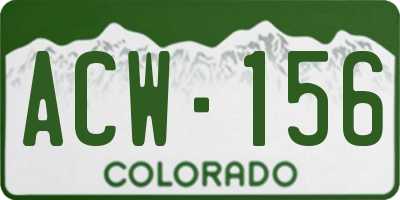 CO license plate ACW156
