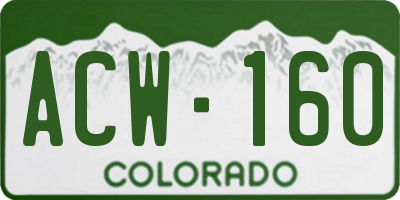 CO license plate ACW160