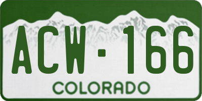 CO license plate ACW166
