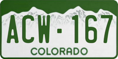 CO license plate ACW167