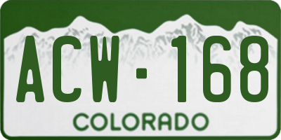 CO license plate ACW168