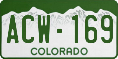 CO license plate ACW169