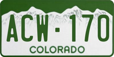 CO license plate ACW170