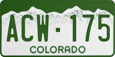 CO license plate ACW175