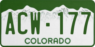CO license plate ACW177