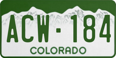 CO license plate ACW184
