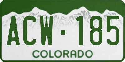 CO license plate ACW185